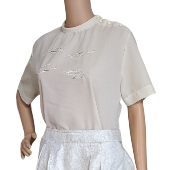 Vintage rollover collar blouse - Picture 6 of 14